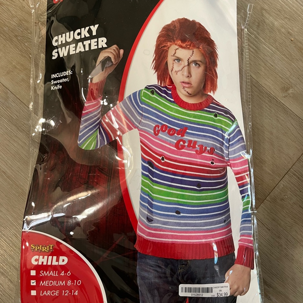 Spirit Chucky Sweater with Multicolor Stripes